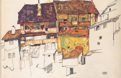 Vieilles maisons à Krumau - Egon Schiele